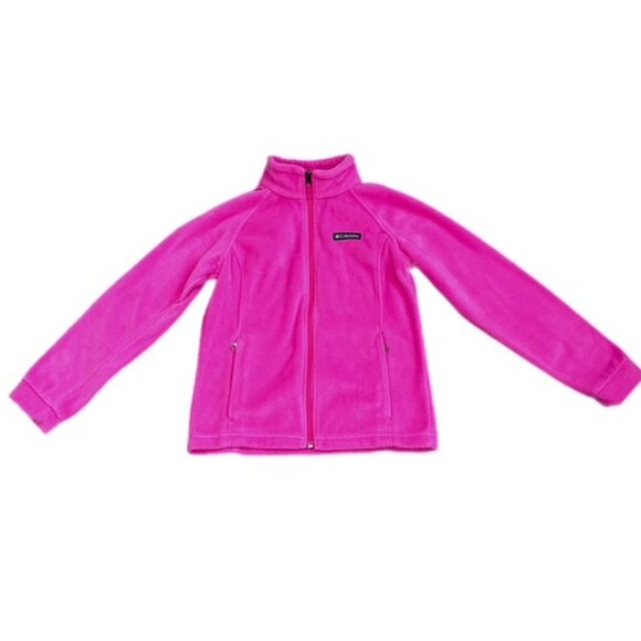 Columbia Girl's Fleece Lightweight Jacket Pink Size M 10/12 Excellent condition - Picture 2 of 7